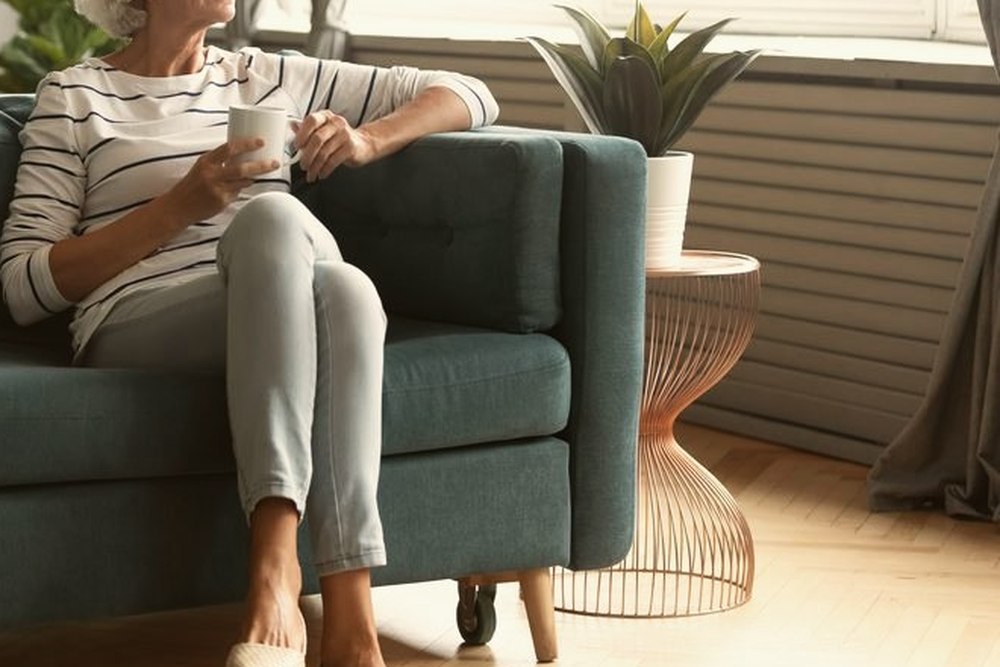 An older woman at home